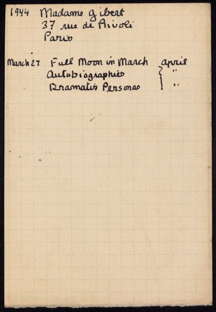 Madeleine Gibert 1944 card