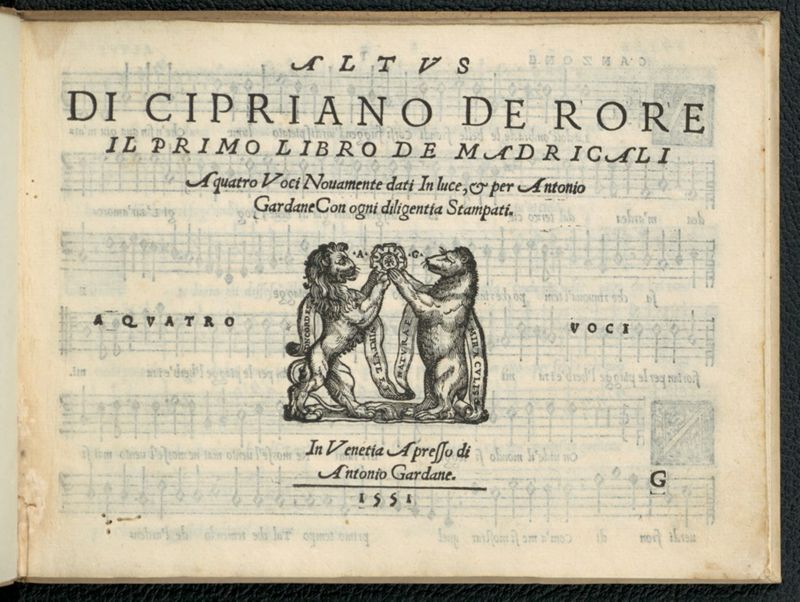 primo libro de madrigali a quattro voci / di Cipriano de Rore and Il primo libro de madrigali a quattro voci / di Cipriano de Rore