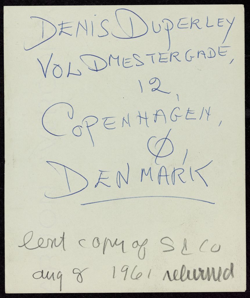 Denis Duperley 1961 card (large view)