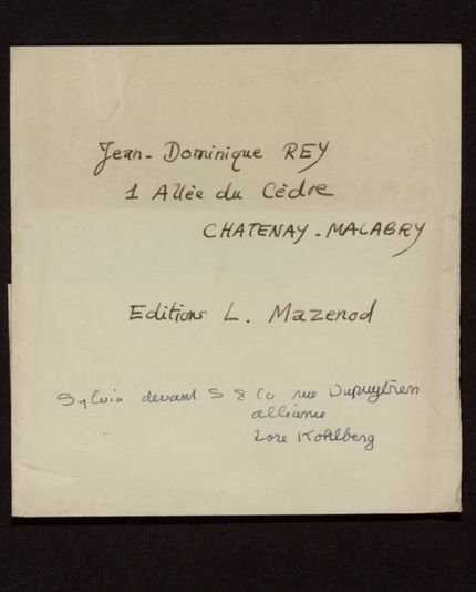 Jean-Dominique Rey Blank card